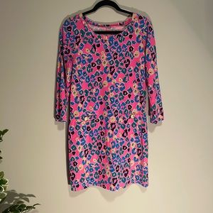 Colorful Leppard print Lilly Pulitzer long sleeve dress